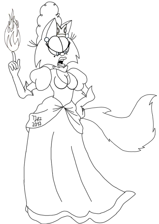 Fire Peach Mona (raw sketch) by TeeJay87