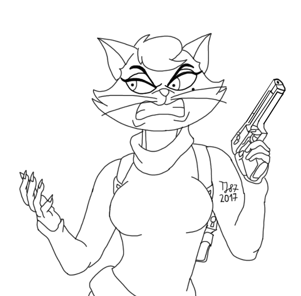 Feline Anger (raw sketch) by TeeJay87