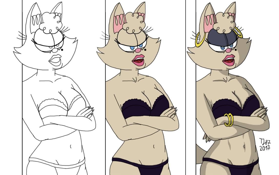 Nightwear Pussycat 2017: From Sketch to Colors by TeeJay87