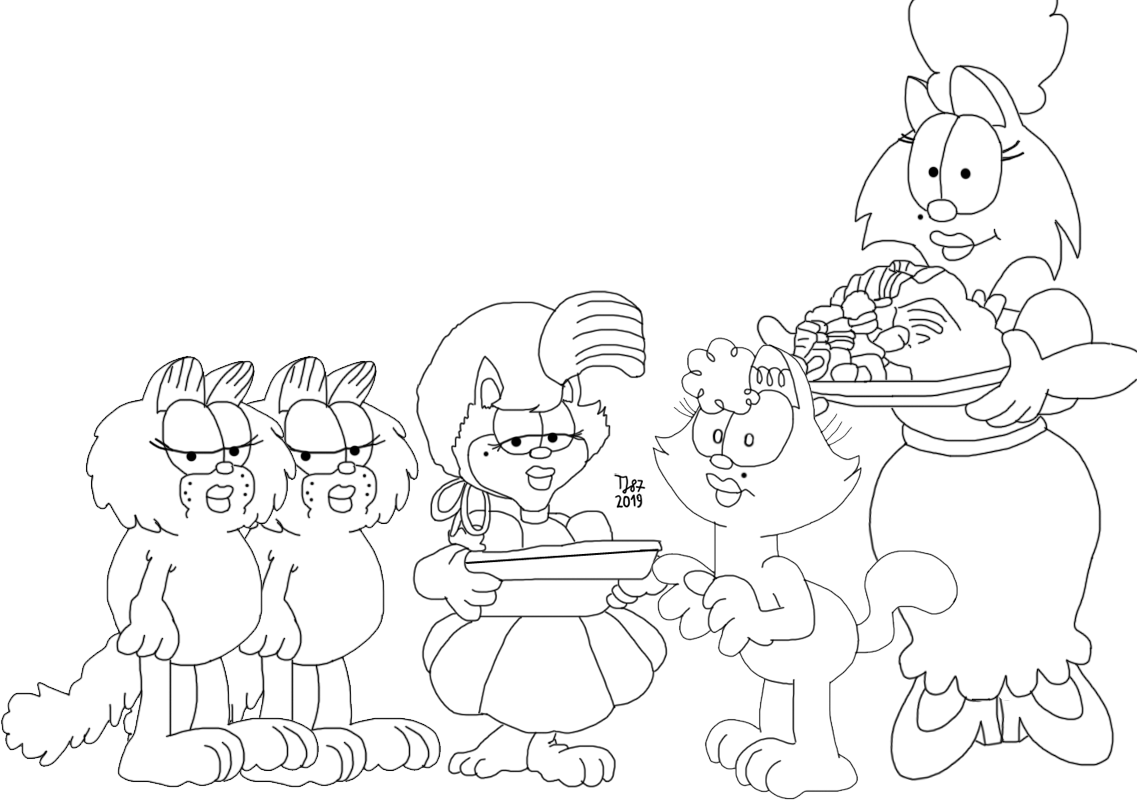 Garfield's Dates (raw sketch) by TeeJay87