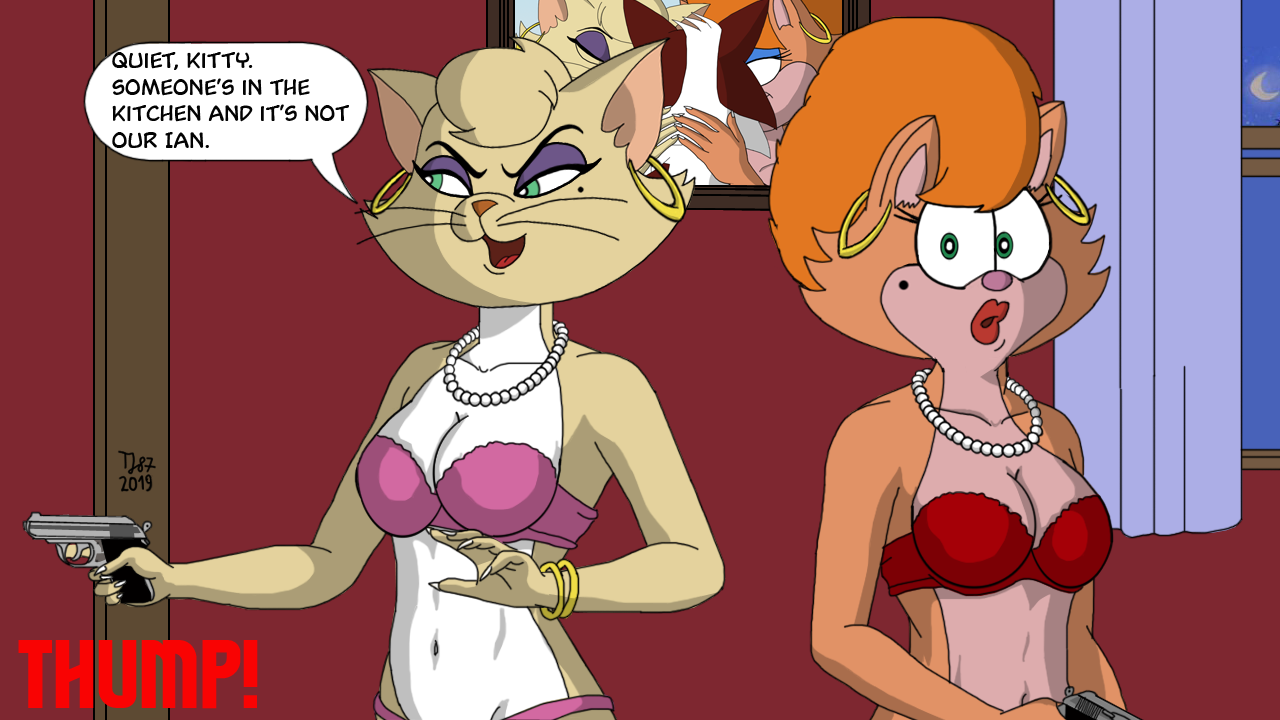 Pussycats in the Dark: Delilah and Kitty by TeeJay87