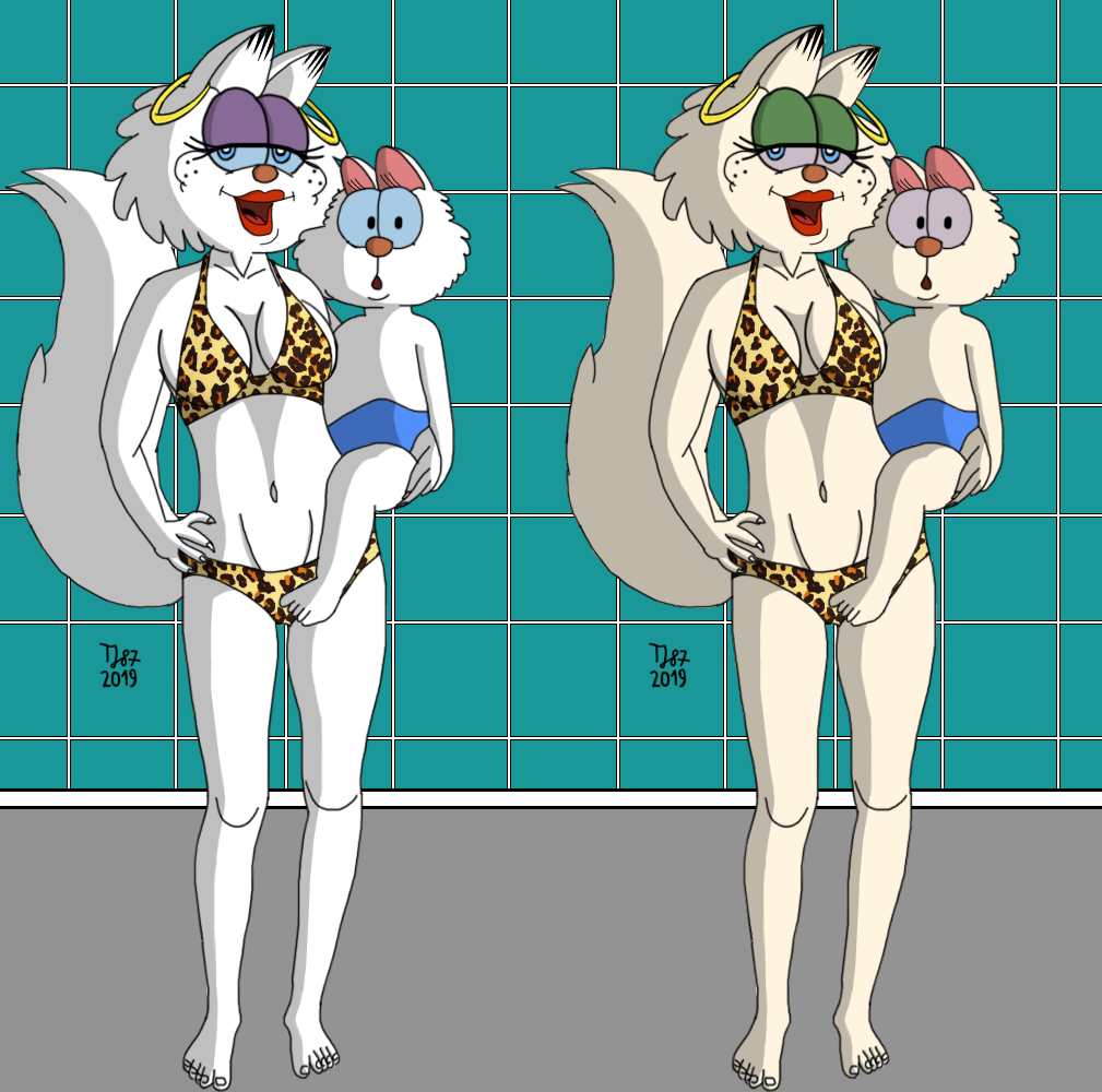 Lola and Gwendolyn with Kittens by TeeJay87