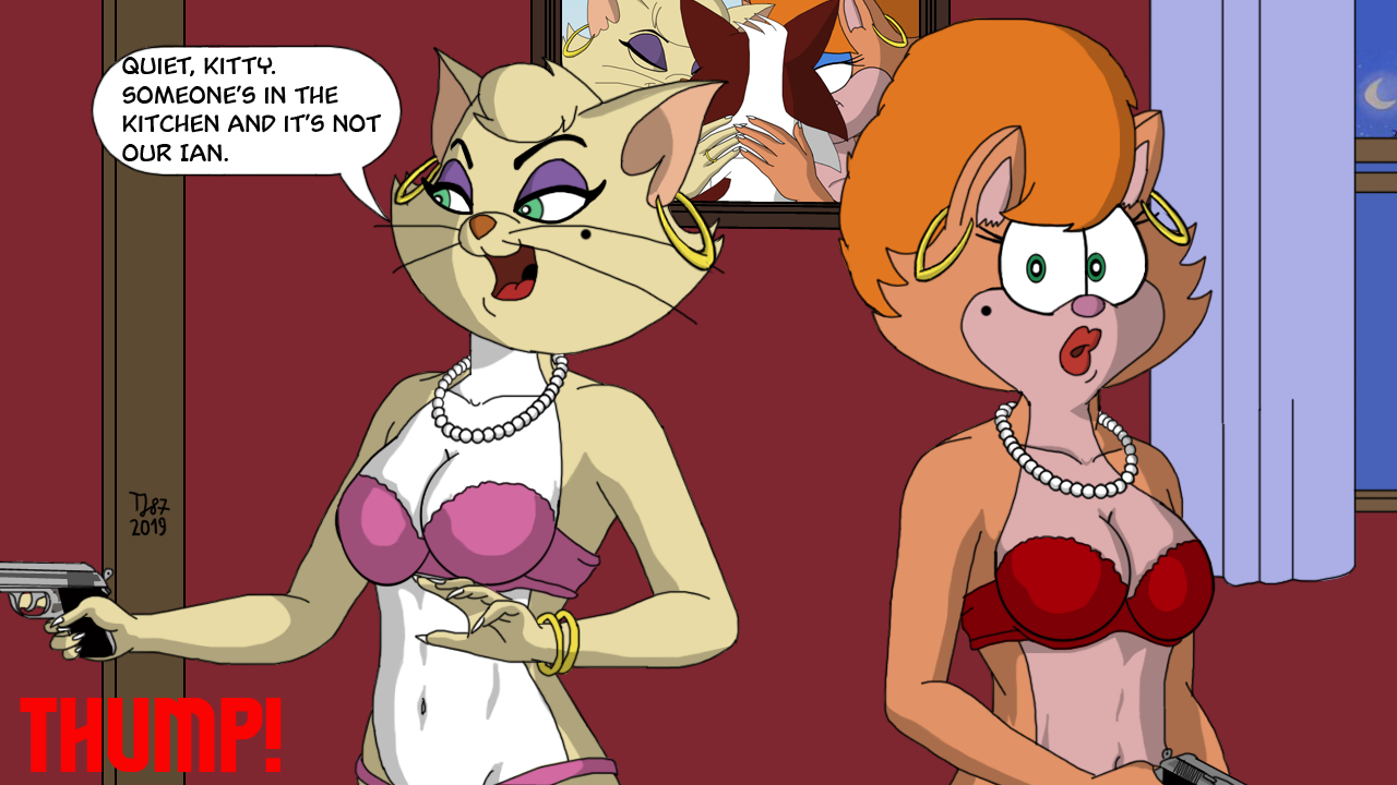Pussycats in the Dark: Delilah and Kitty (alt) by TeeJay87