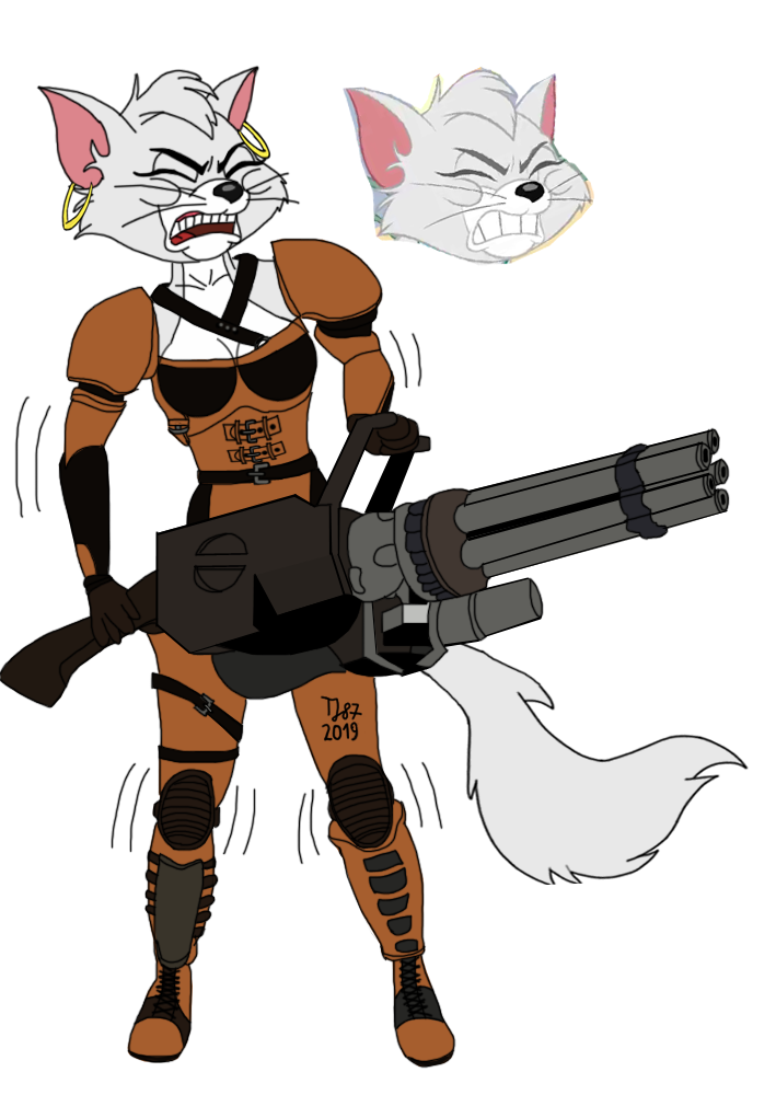 Fallout Prancy with Avenger Minigun (color test) by TeeJay87