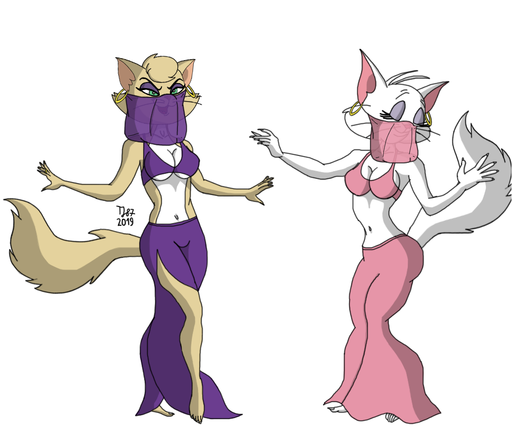 Delilah and Toodles Belly Dancing (WIP) by TeeJay87