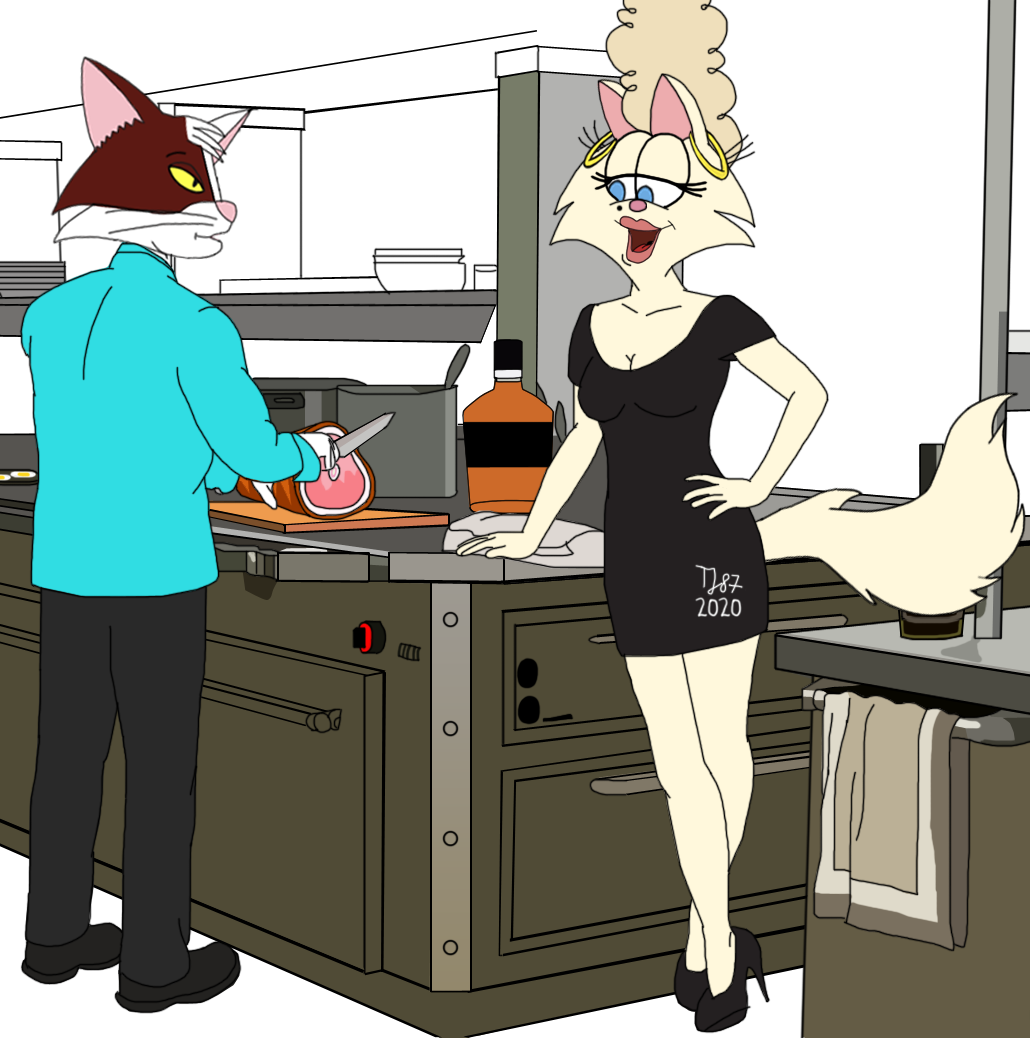 Ian and Mona at the Kitchen (WIP) by TeeJay87