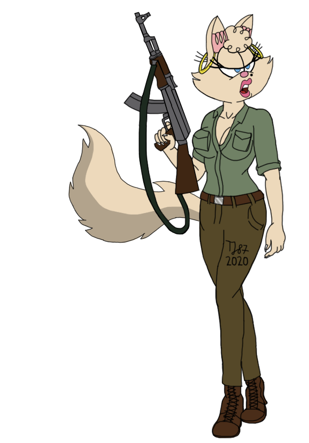 Indiana Pussycat with AK47 (WIP) by TeeJay87