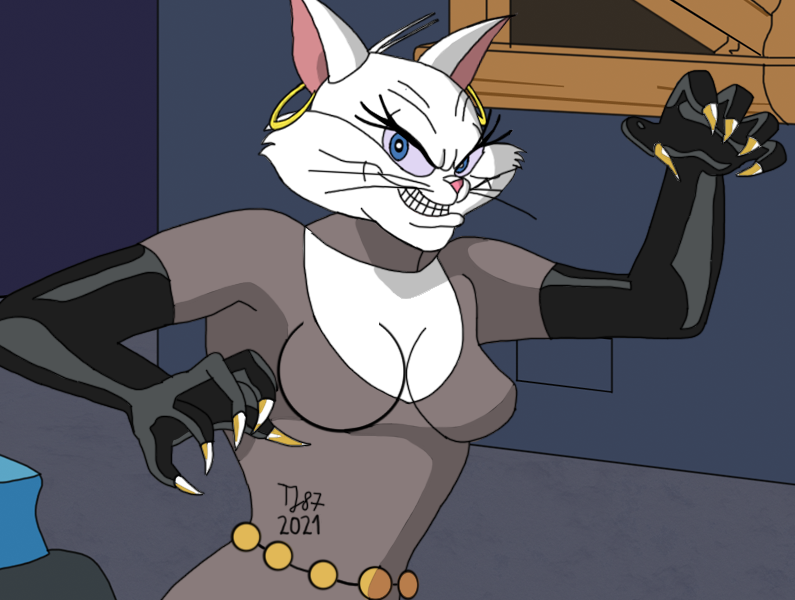 Chuck Jones' Actual Catwoman (umasked) by TeeJay87