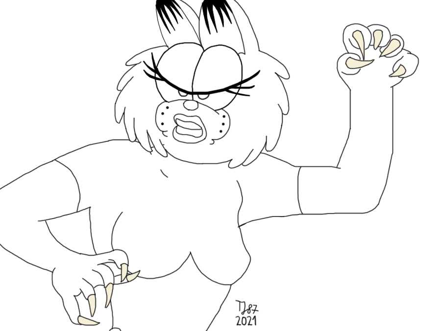 Gwendolyn the Catwoman (raw sketch) by TeeJay87