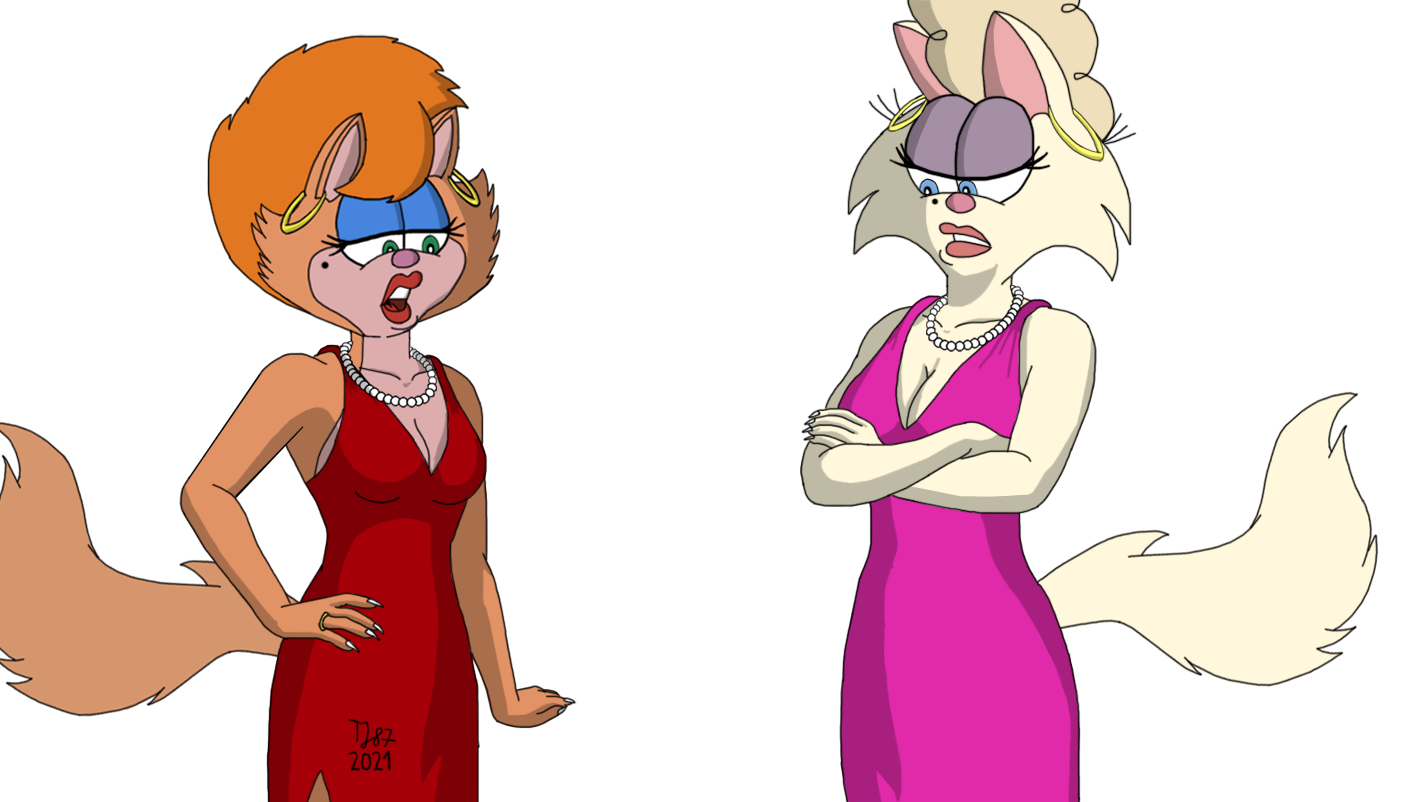 Kitty and Mona comparison 2021 (WIP) by TeeJay87