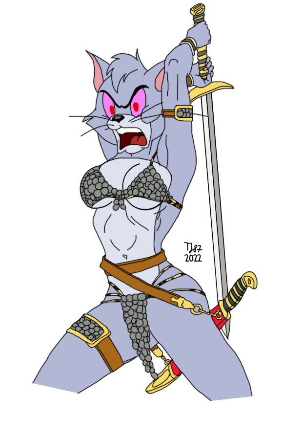 Dollface the Catwoman-warrior (color WIP) by TeeJay87