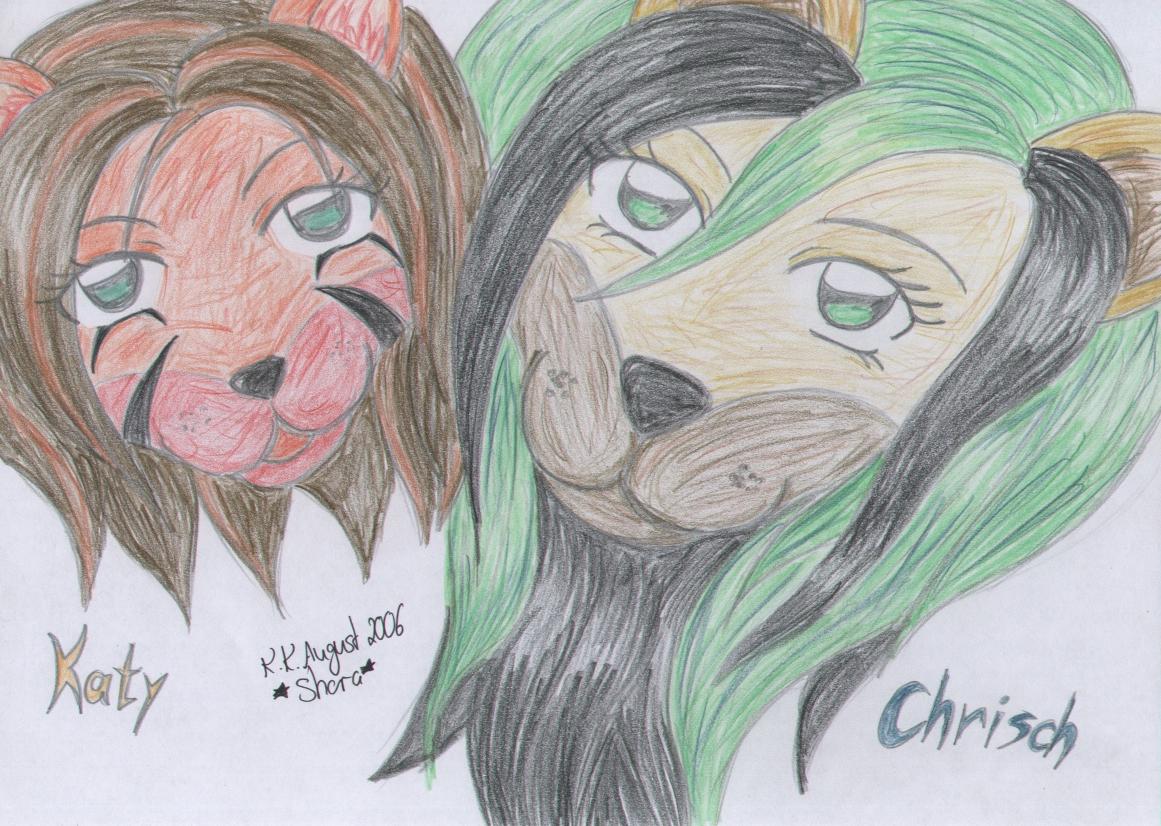 Chrisch and  me -art trade with wolflife- by Teemu