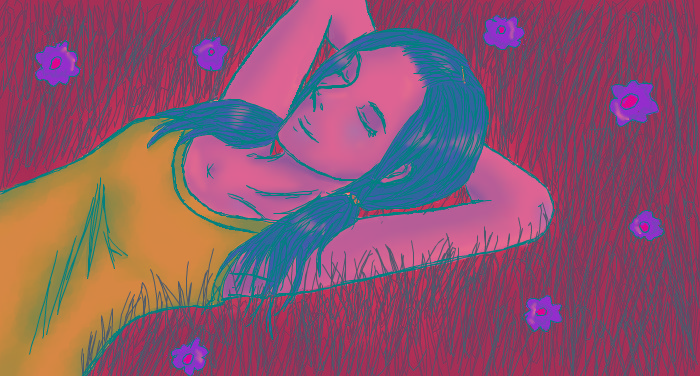 Lying in the grass by Teemu