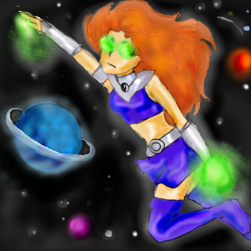 Starfire flys through space by TeenAvaGo_1