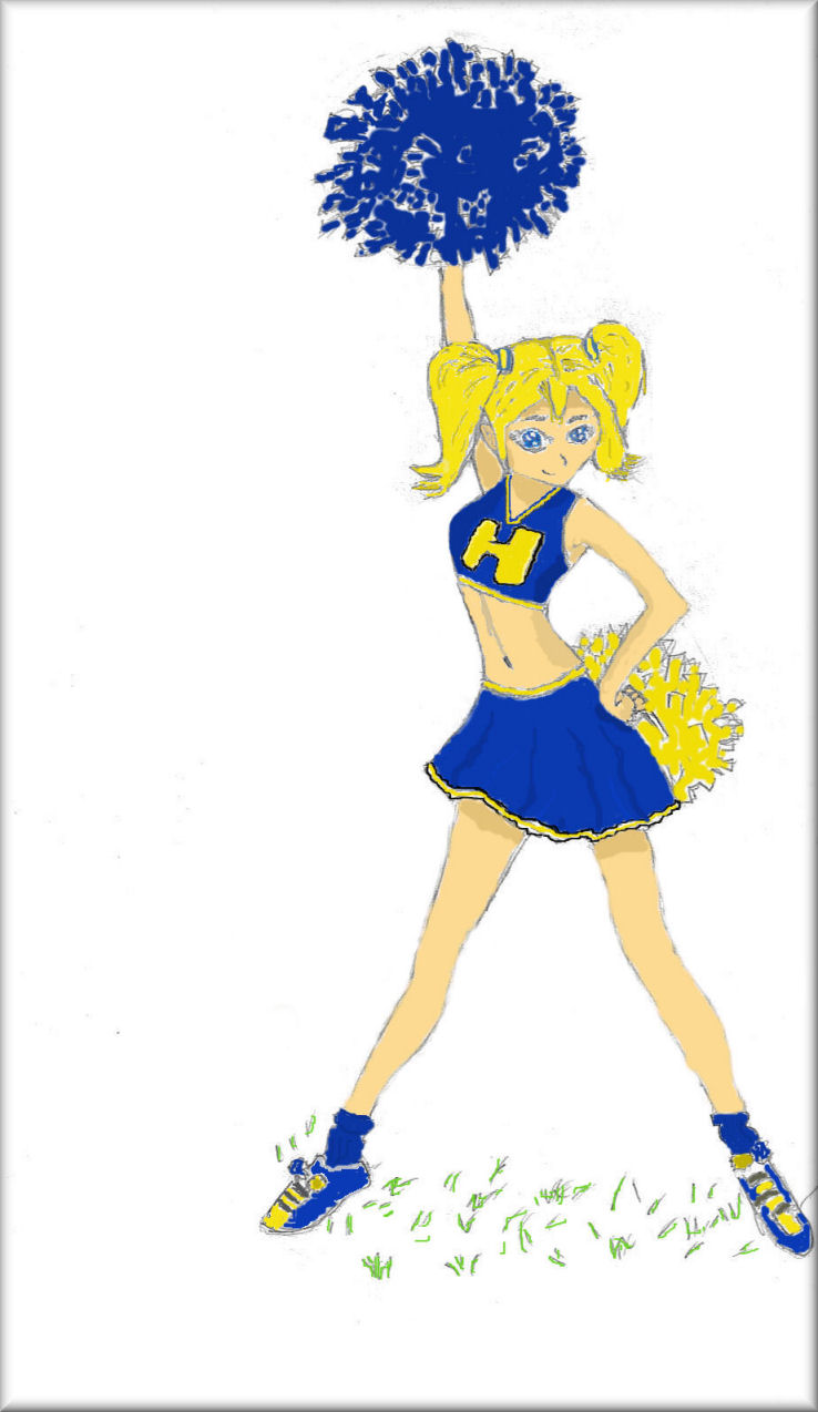 terra cheerleader colored by Teentitanfan00