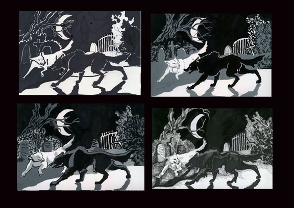 Decorative dogs (Night in lonesome october interpr by Templado