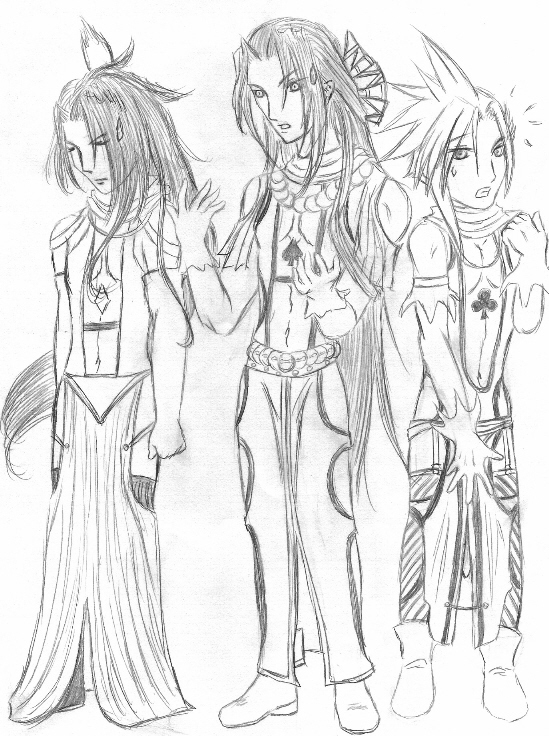 Sephiroth, Vincent, and Cloud...as Lady Lucks?! by TenthDivine