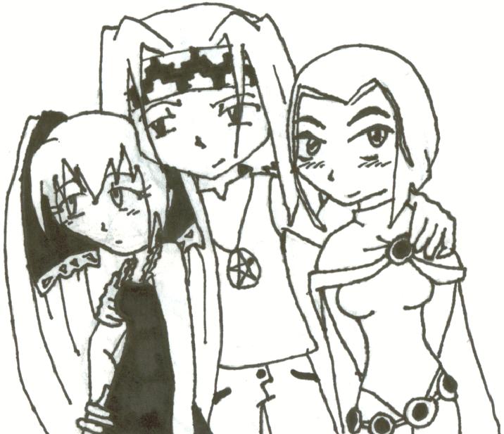 Takeshi,Marion,& Raven *request* by Tephy113