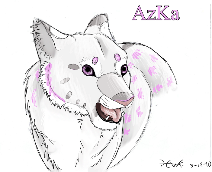 AzKa- my snow leopard fursona by Teule