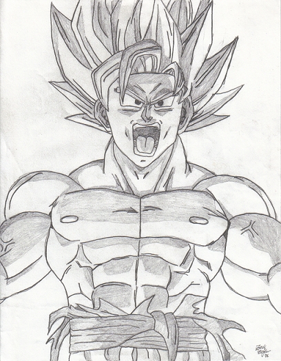 Goku Super Saiyan 2000. goku super saiyan drawing.