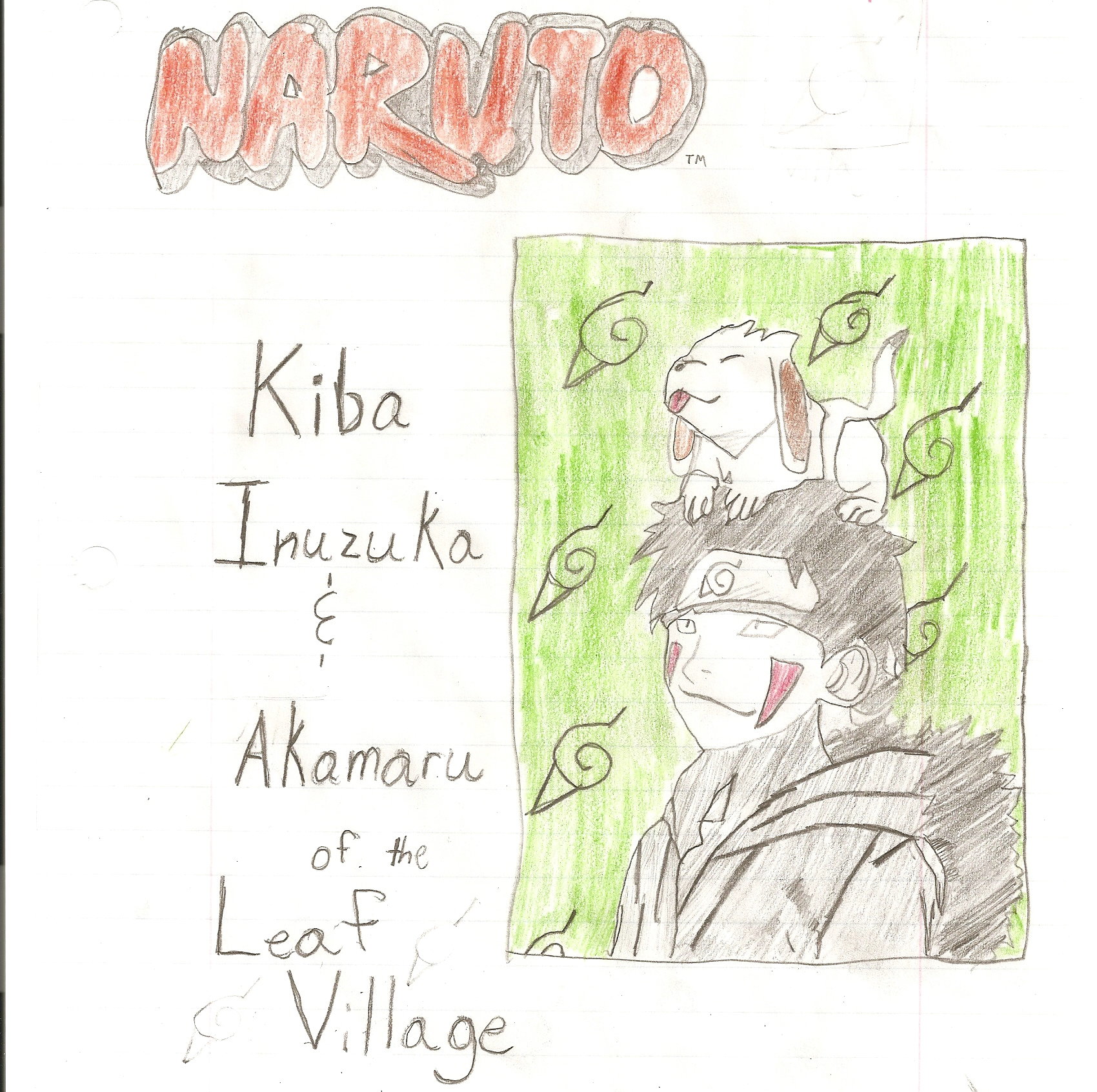 Kiba Inuzuka and Akamaru (Colored!) by TheFallenOne66