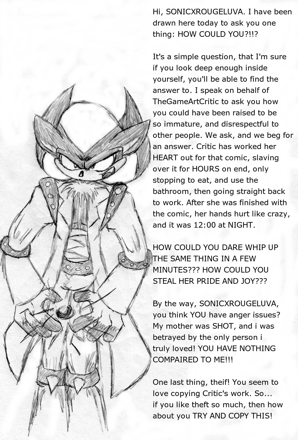 A Message for SONICXROUGELUVA (gift for SONICXROUGELUVA) by TheGameArtCritic