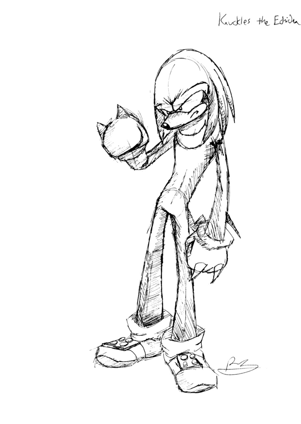Sketchy Knux by TheGameArtCritic
