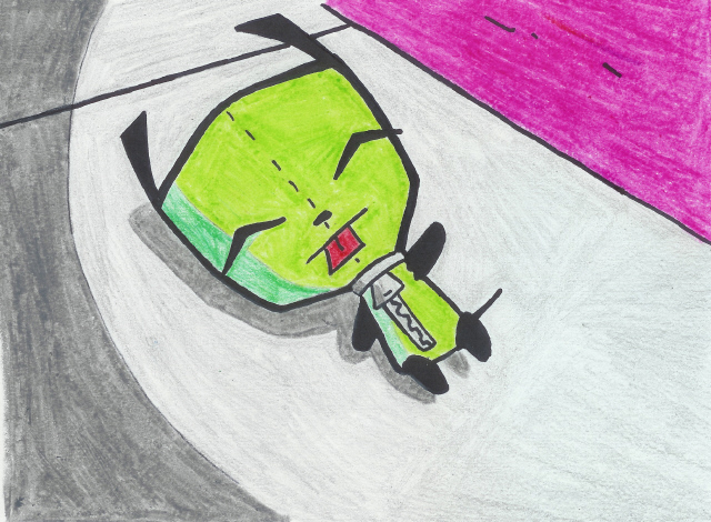 Gir rolling on the sidewalk by TheRaven666
