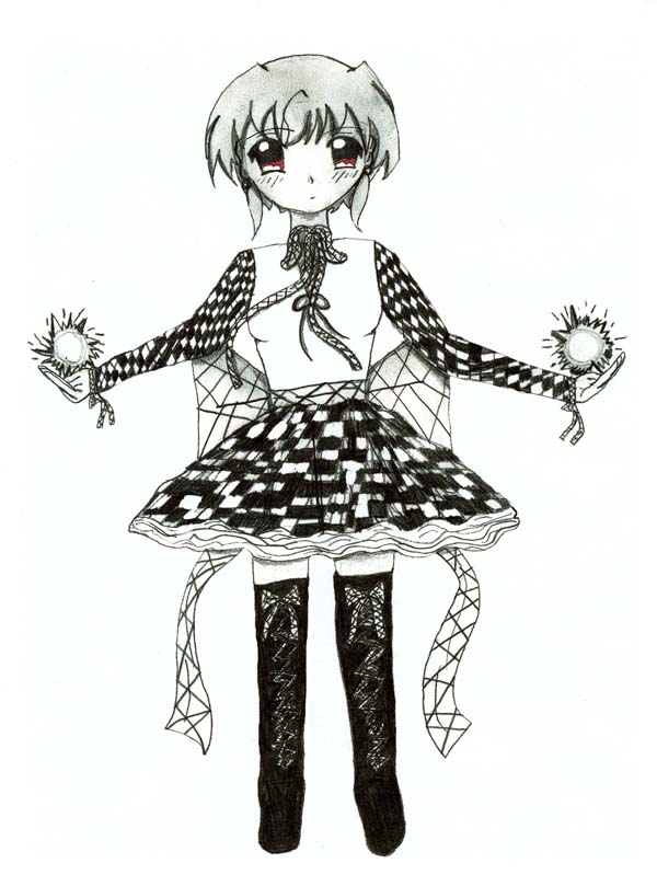 Unnamed girl In checker board dress by TheShadowintheLight