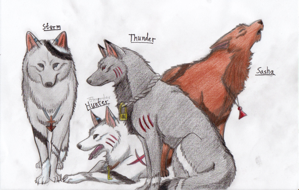 Hunter and friends by TheWolfsgirl90