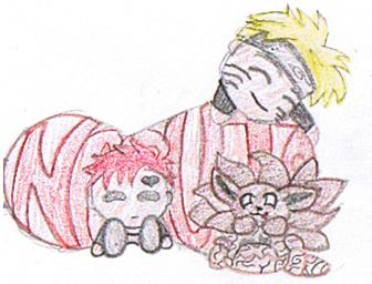 :Naruto&Gaara:Sleepin'Chibiz by The_Twilight_Pen