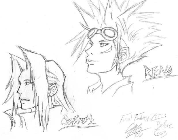 FF7:BC Chara. Pencil Sketches 1 by The_Unsent_Laugh
