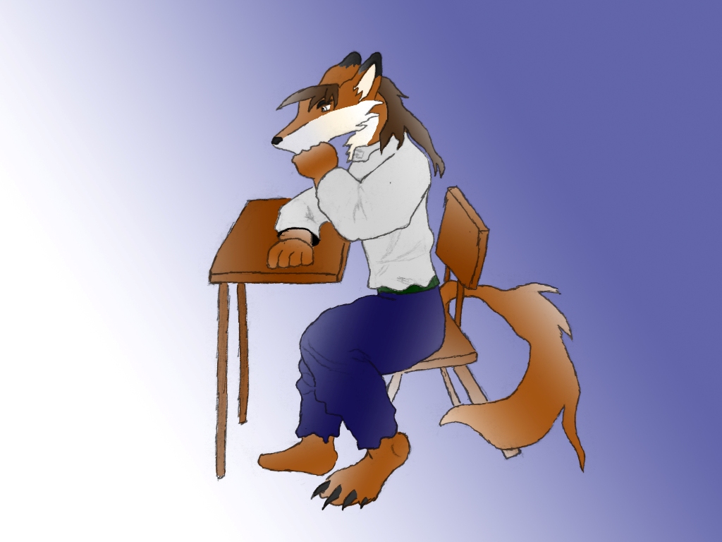 A Fox at School (1 of 3) by The_White_Dragon