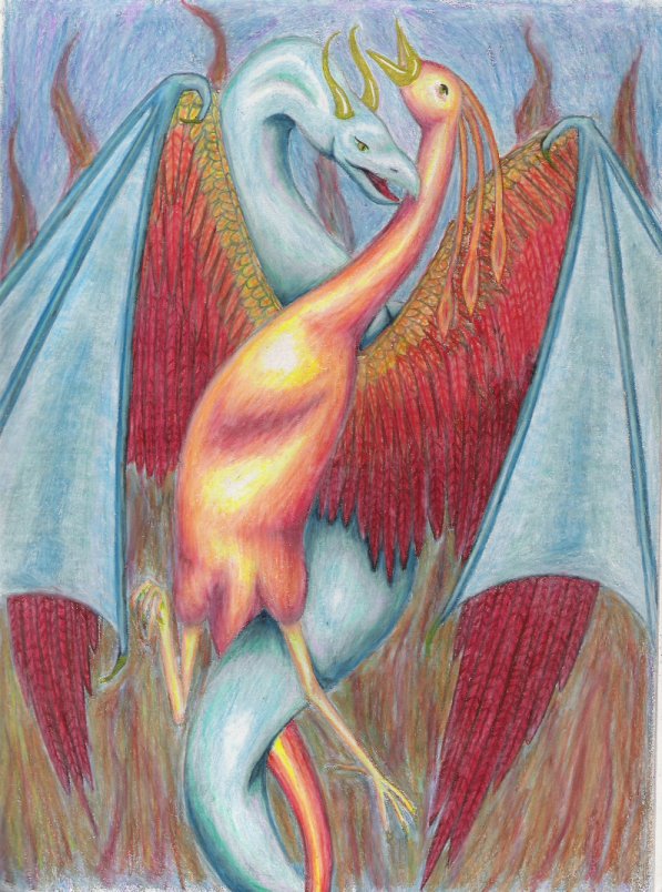 Dragon and Phoenix by Thirteen_Black_Roses