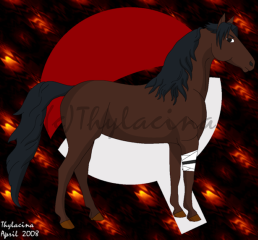 Sasuke horsified by Thylacina