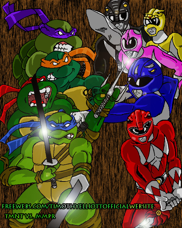 TMNT VS. MMPR (Colored) by TimE
