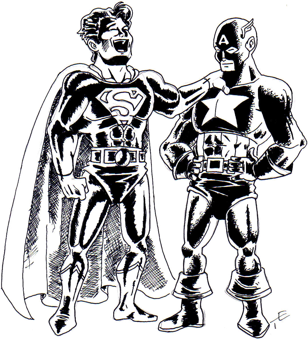Superman and Captain America by TimE
