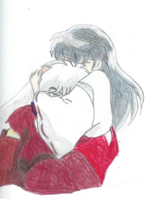 inu and kagome [spoiler for movie 1] by Tinkybellrox
