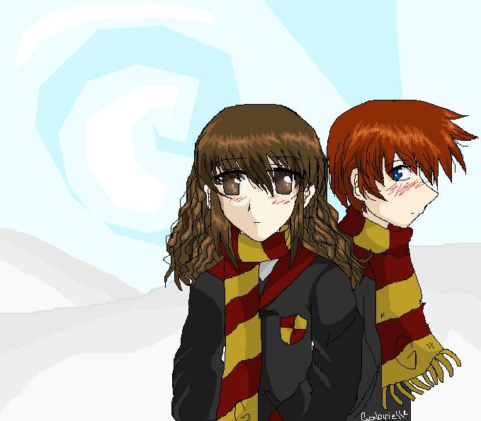 hermione and ron by Tinkybellrox