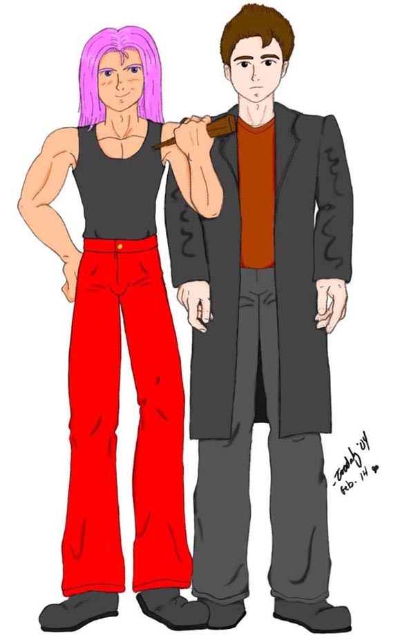 Trunks as Buffy and Gohan as Angel by ToadslyQuinne