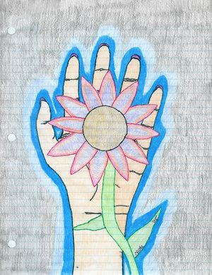 Flower And Hand by Tobiyaki