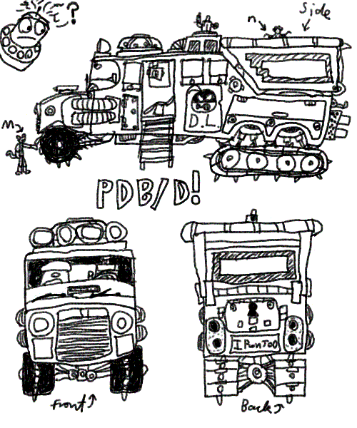 the potentially destructive bus/dumptruck by Tombot