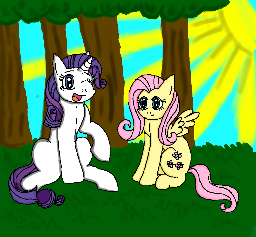 Rarity and Fluttershy by ToraDaTiger