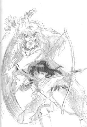 Inuyasha & Kagome-Touching Acrossed Time by Tore