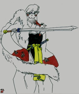 Sesshomaru with his sword by Tore