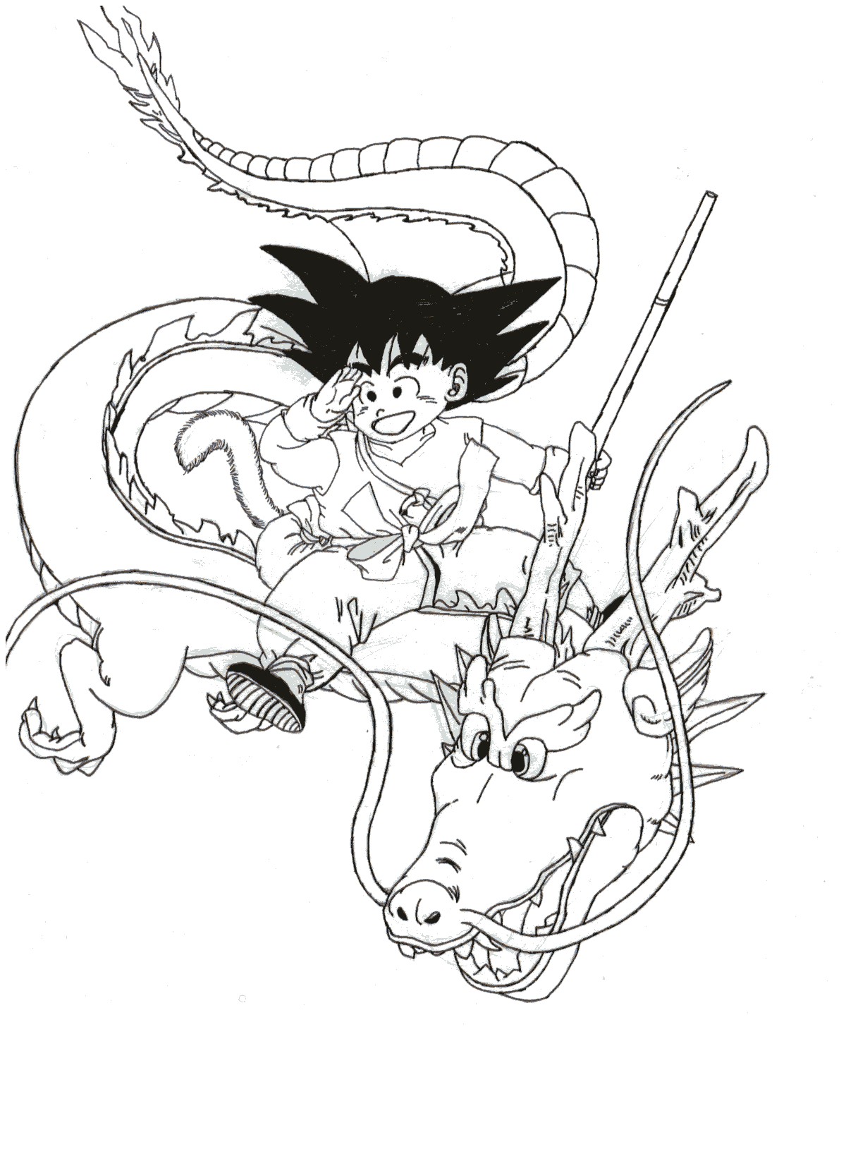 Goku Riding Dragon by Triss