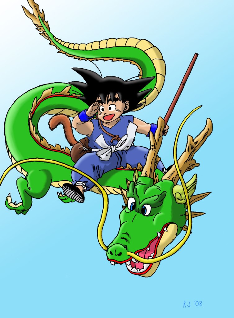 Goku Riding Dragon Redux by Triss