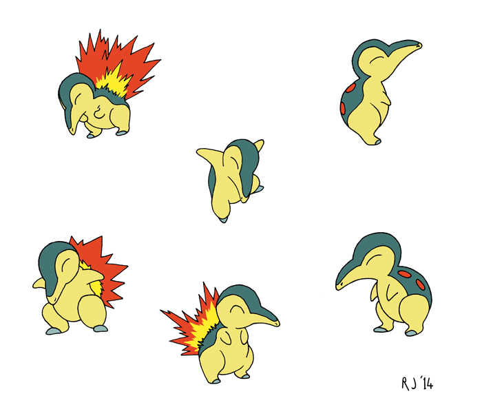 Cyndaquil Sketches by Triss
