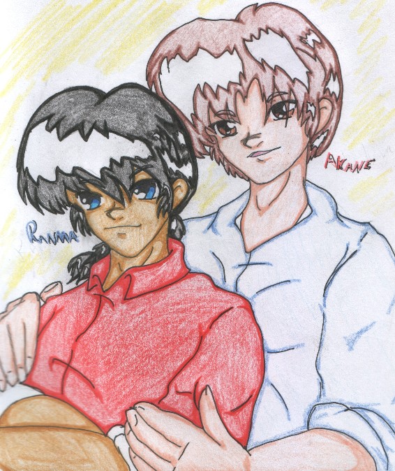Ranma and Akane-Kun (color) by Tuffyt