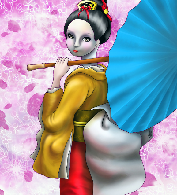Geisha w/Umbrella by TwilightDragon